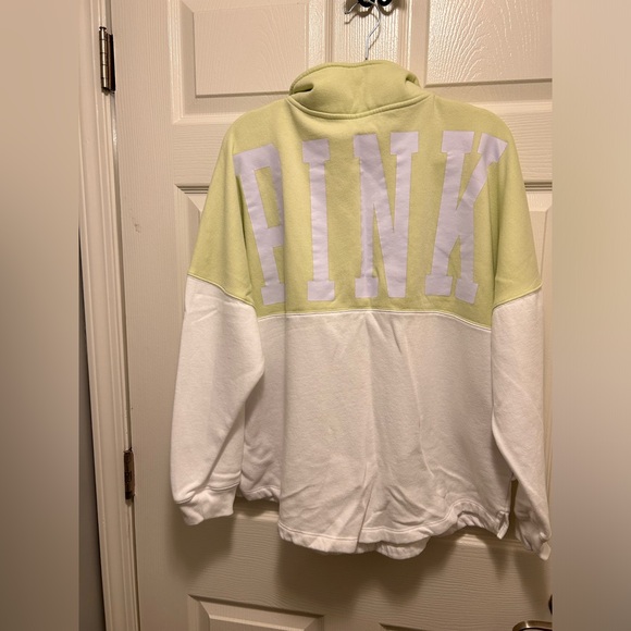 Pink Lime green and white zip sweatshirt - Picture 2 of 3